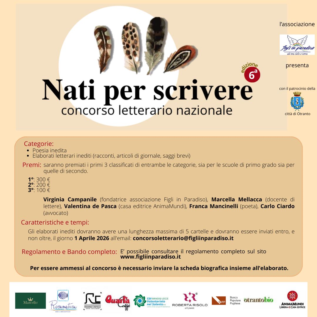Concorso Letterario 2026 Concorso Letterario 2026
